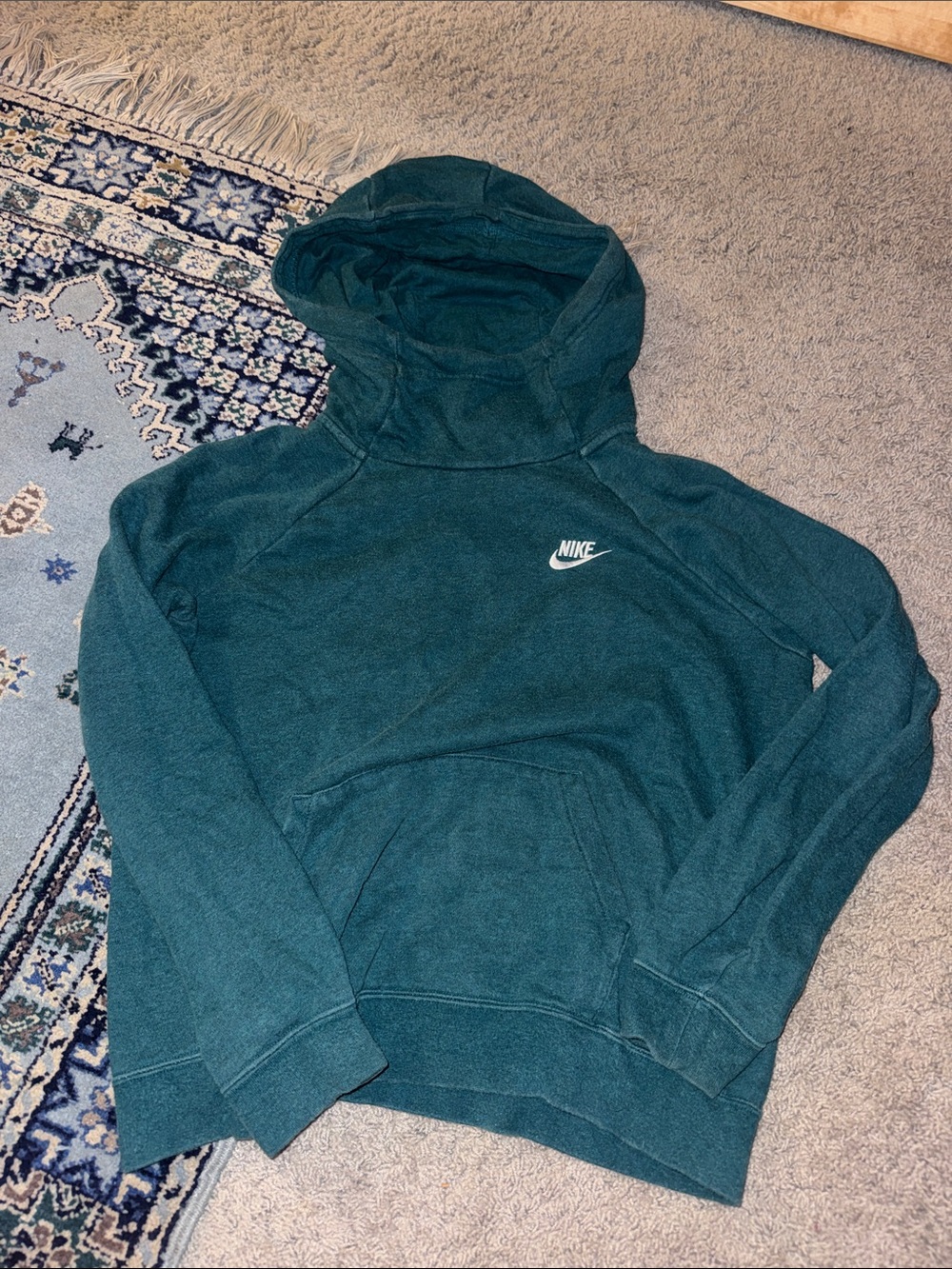 Nike Dark Teal Hoodie with White Swoosh